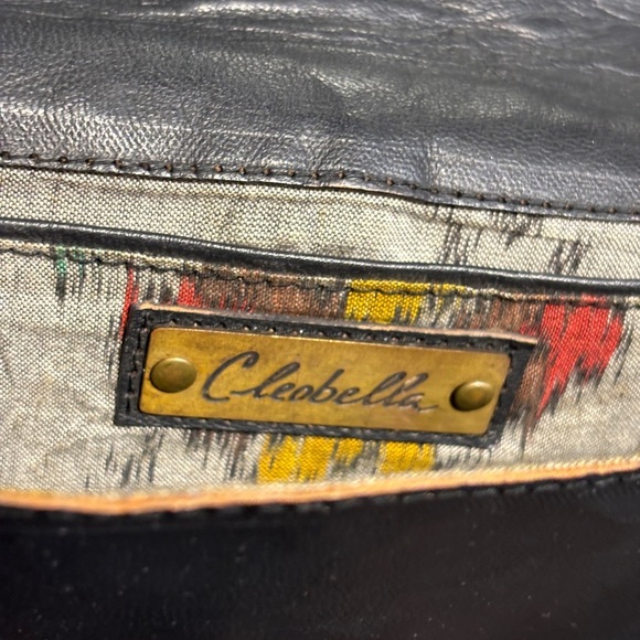 Small Crossbody Leather Handbag Purse (Black). Cleobella. Handmade. SKU 3 - Picture 6 of 7